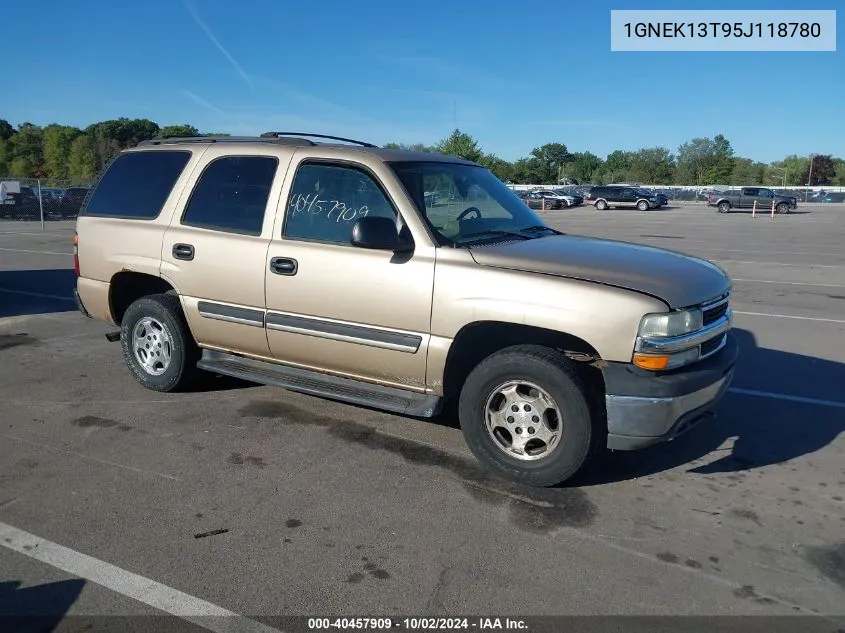 2005 Chevrolet Tahoe Ls VIN: 1GNEK13T95J118780 Lot: 40457909