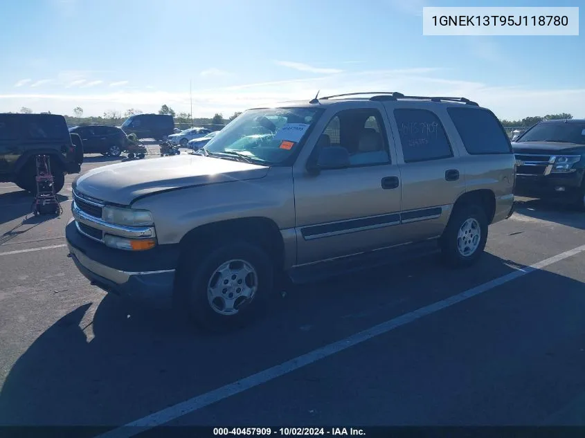 2005 Chevrolet Tahoe Ls VIN: 1GNEK13T95J118780 Lot: 40457909