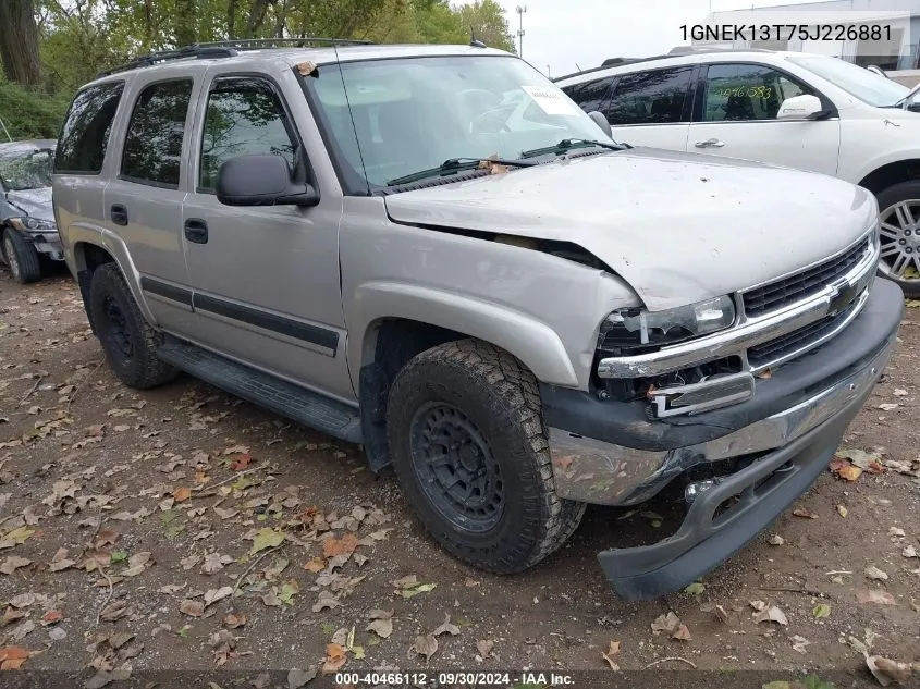 2005 Chevrolet Tahoe K1500 VIN: 1GNEK13T75J226881 Lot: 40466112