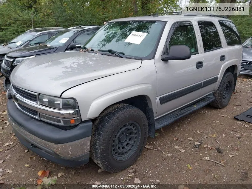 1GNEK13T75J226881 2005 Chevrolet Tahoe K1500