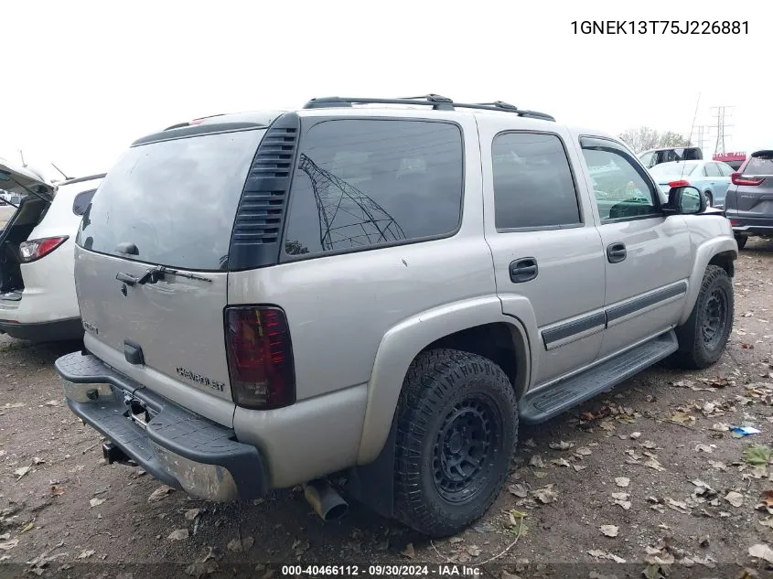 2005 Chevrolet Tahoe K1500 VIN: 1GNEK13T75J226881 Lot: 40466112