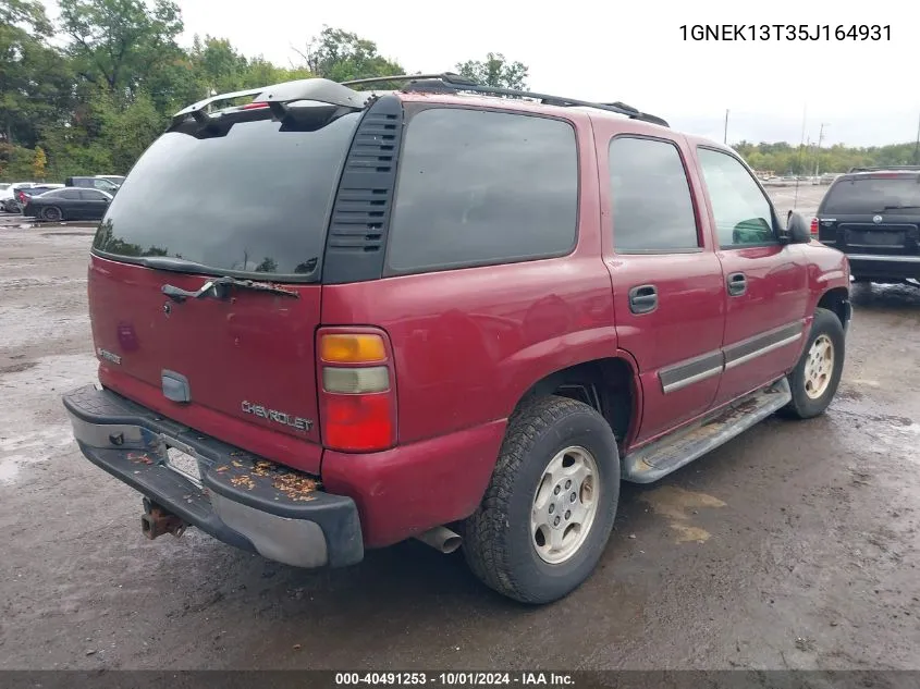 2005 Chevrolet Tahoe Ls VIN: 1GNEK13T35J164931 Lot: 40491253