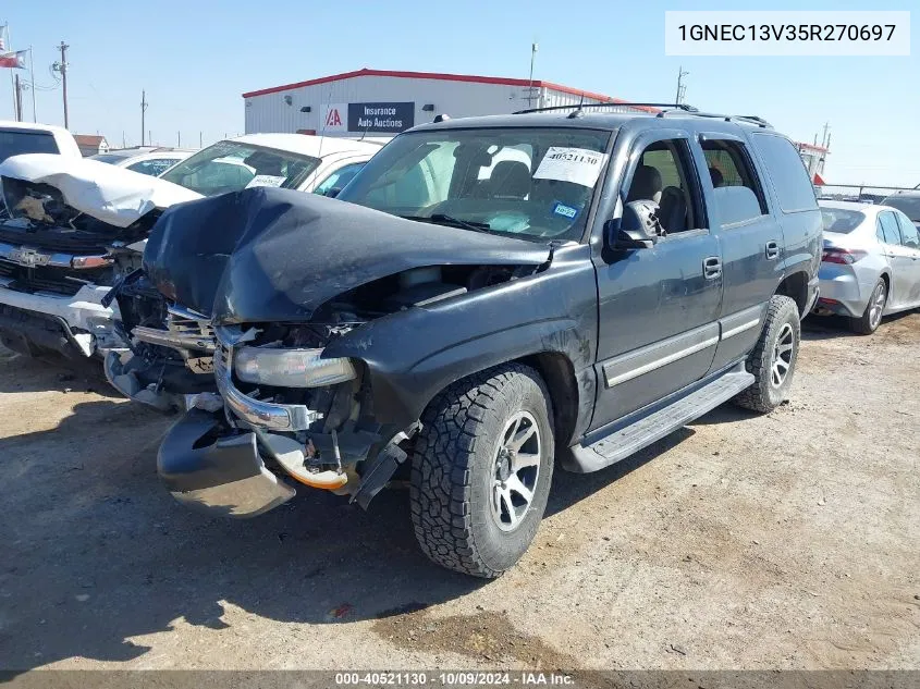 2005 Chevrolet Tahoe C1500 VIN: 1GNEC13V35R270697 Lot: 40521130