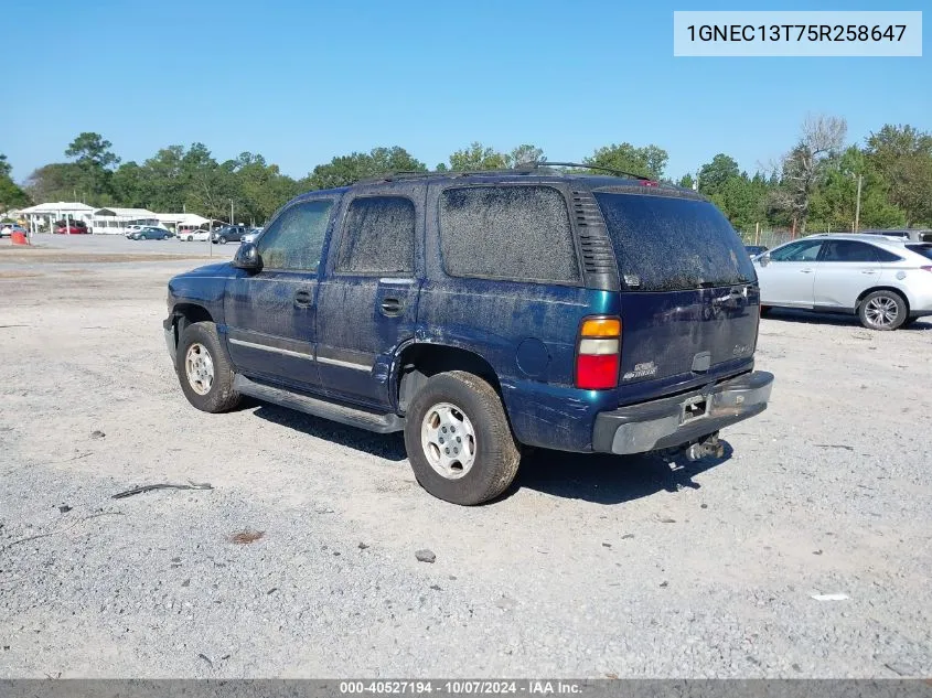 1GNEC13T75R258647 2005 Chevrolet Tahoe Ls