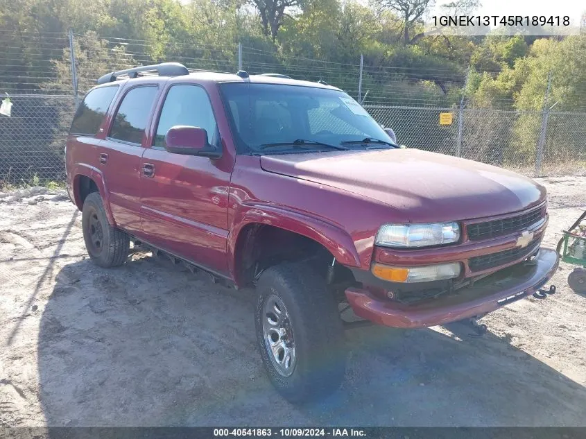 2005 Chevrolet Tahoe Z71 VIN: 1GNEK13T45R189418 Lot: 40541863