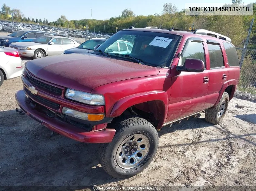 2005 Chevrolet Tahoe Z71 VIN: 1GNEK13T45R189418 Lot: 40541863