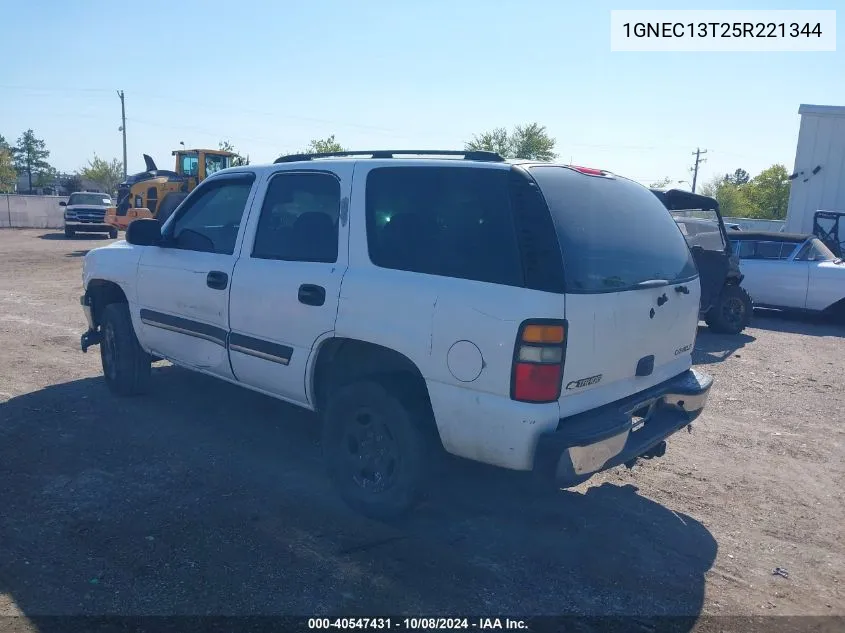 1GNEC13T25R221344 2005 Chevrolet Tahoe Ls