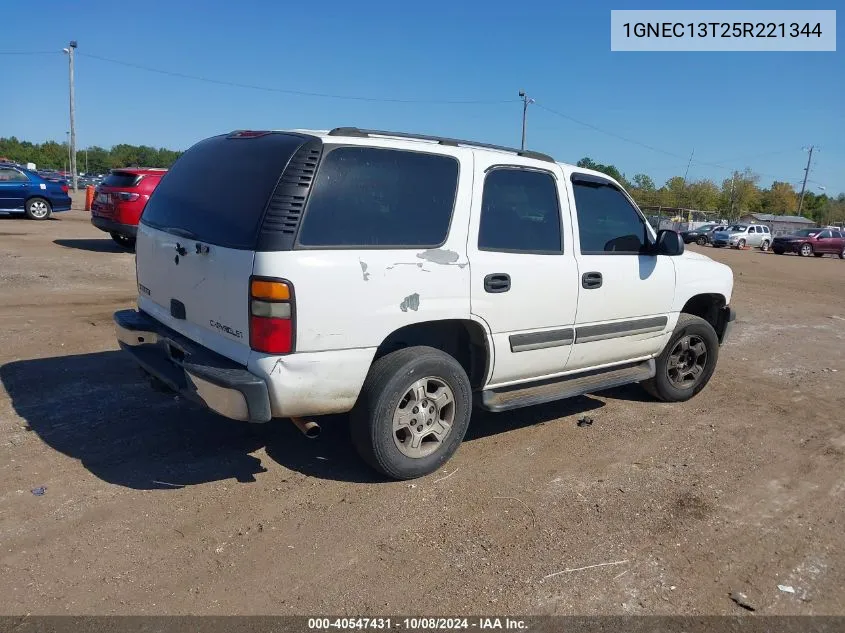 1GNEC13T25R221344 2005 Chevrolet Tahoe Ls