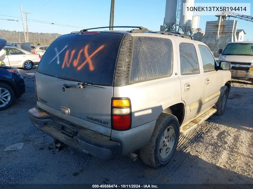 1GNEK13TX5R194414 2005 Chevrolet Tahoe Lt