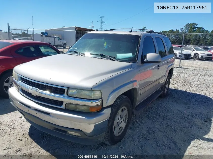 1GNEC13T75R117951 2005 Chevrolet Tahoe Lt