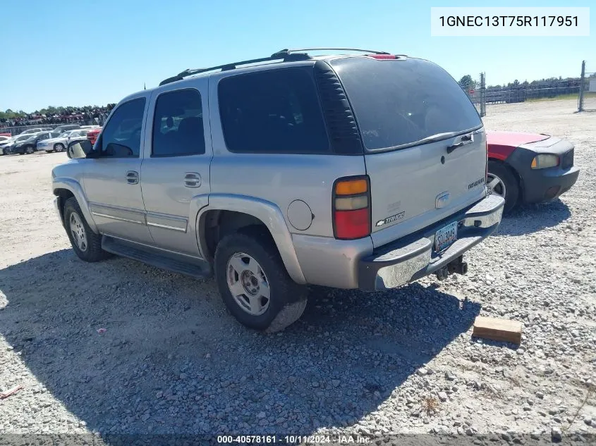 1GNEC13T75R117951 2005 Chevrolet Tahoe Lt