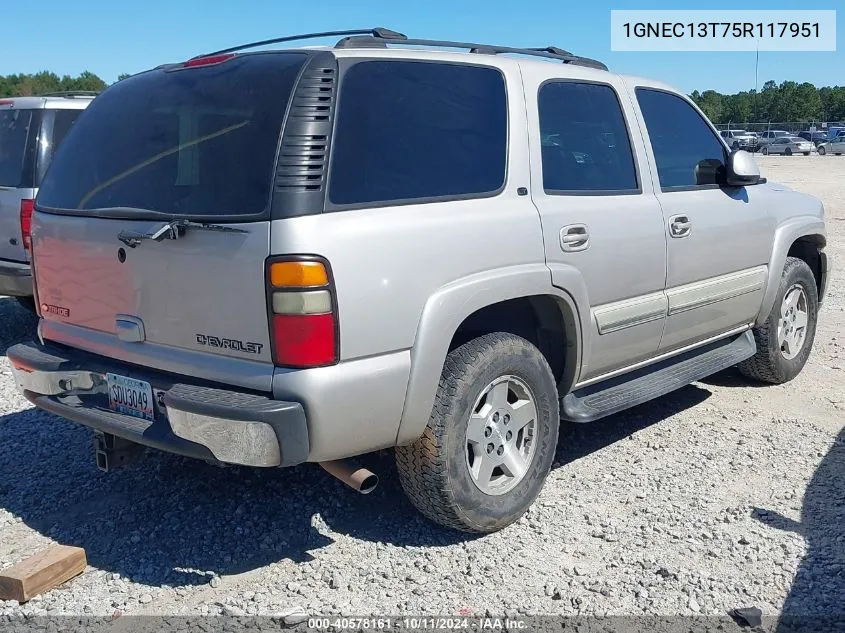 1GNEC13T75R117951 2005 Chevrolet Tahoe Lt