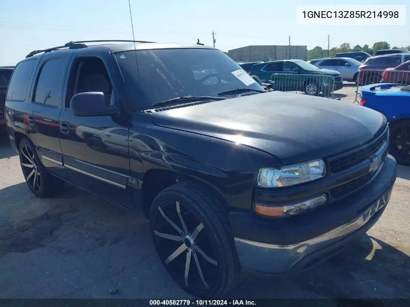 2005 Chevrolet Tahoe Ls VIN: 1GNEC13Z85R214998 Lot: 40582779