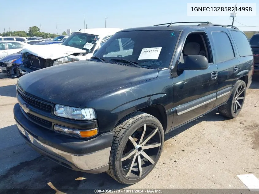 2005 Chevrolet Tahoe Ls VIN: 1GNEC13Z85R214998 Lot: 40582779