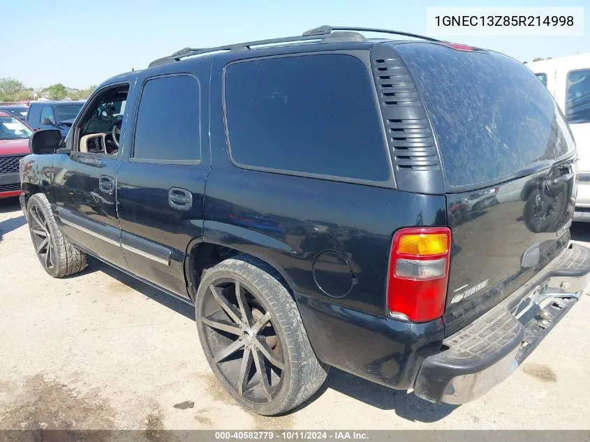 2005 Chevrolet Tahoe Ls VIN: 1GNEC13Z85R214998 Lot: 40582779