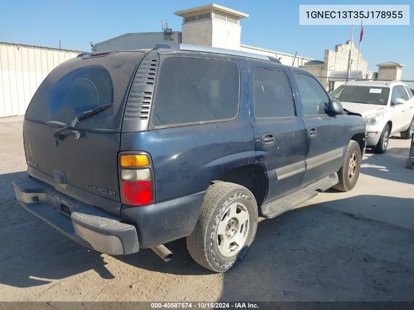 2005 Chevrolet Tahoe Ls VIN: 1GNEC13T35J178955 Lot: 40587574