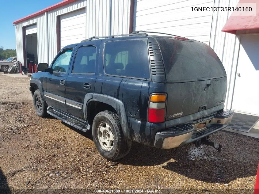 2005 Chevrolet Tahoe C1500 VIN: 1GNEC13T35R140160 Lot: 40621589