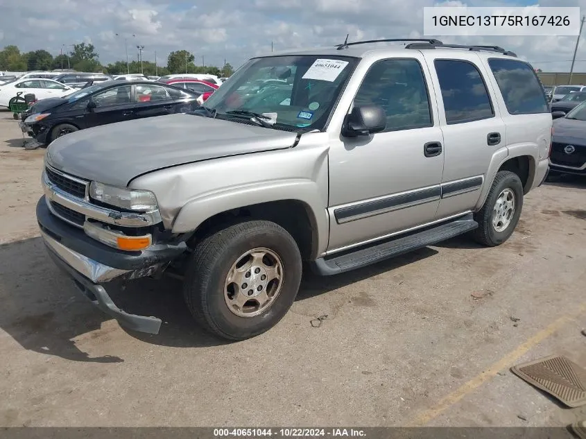 2005 Chevrolet Tahoe Ls VIN: 1GNEC13T75R167426 Lot: 40651044