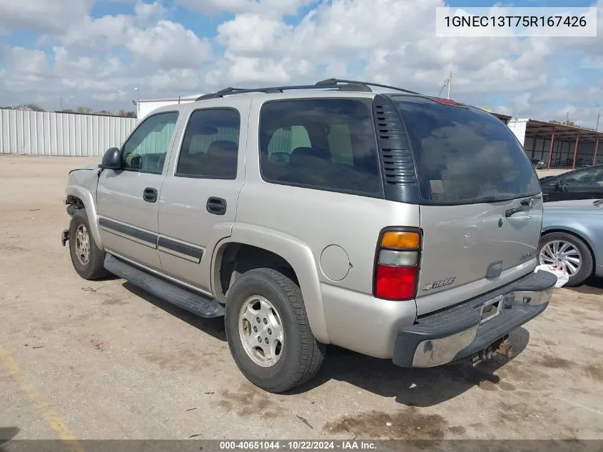 2005 Chevrolet Tahoe Ls VIN: 1GNEC13T75R167426 Lot: 40651044