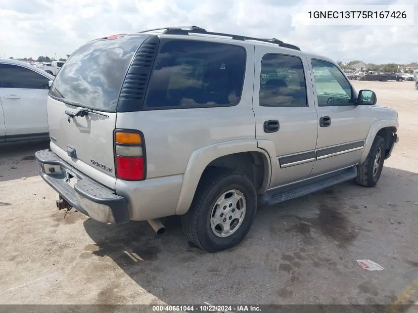 2005 Chevrolet Tahoe Ls VIN: 1GNEC13T75R167426 Lot: 40651044