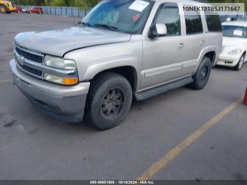 2005 Chevrolet Tahoe Lt VIN: 1GNEK13T85J171647 Lot: 40651888