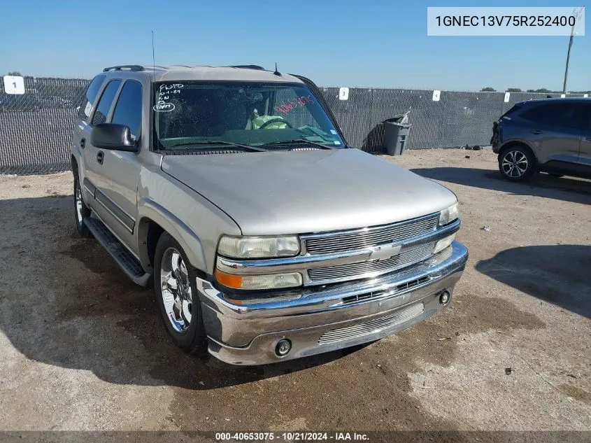 2005 Chevrolet Tahoe C1500 VIN: 1GNEC13V75R252400 Lot: 40653075