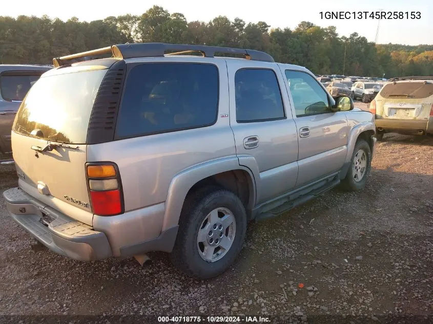 2005 Chevrolet Tahoe Z71 VIN: 1GNEC13T45R258153 Lot: 40718775