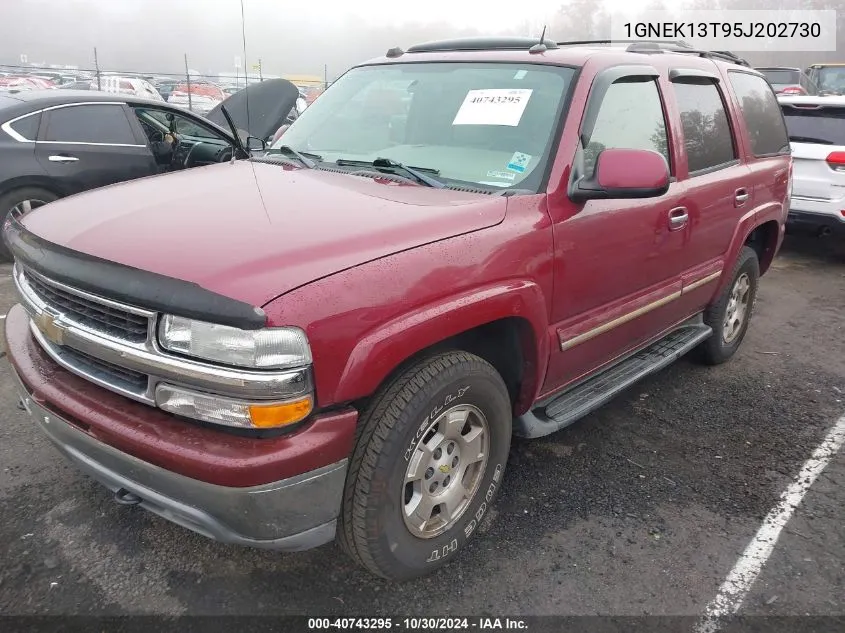 2005 Chevrolet Tahoe Lt VIN: 1GNEK13T95J202730 Lot: 40743295