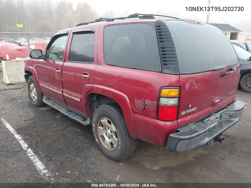 2005 Chevrolet Tahoe Lt VIN: 1GNEK13T95J202730 Lot: 40743295