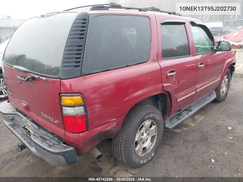 2005 Chevrolet Tahoe Lt VIN: 1GNEK13T95J202730 Lot: 40743295