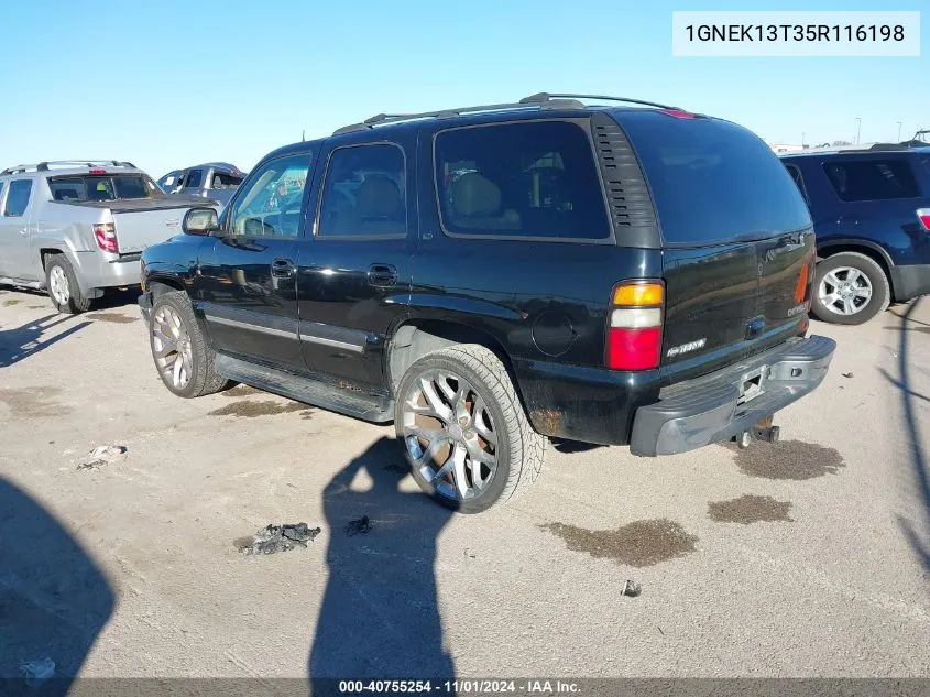 2005 Chevrolet Tahoe Lt VIN: 1GNEK13T35R116198 Lot: 40755254