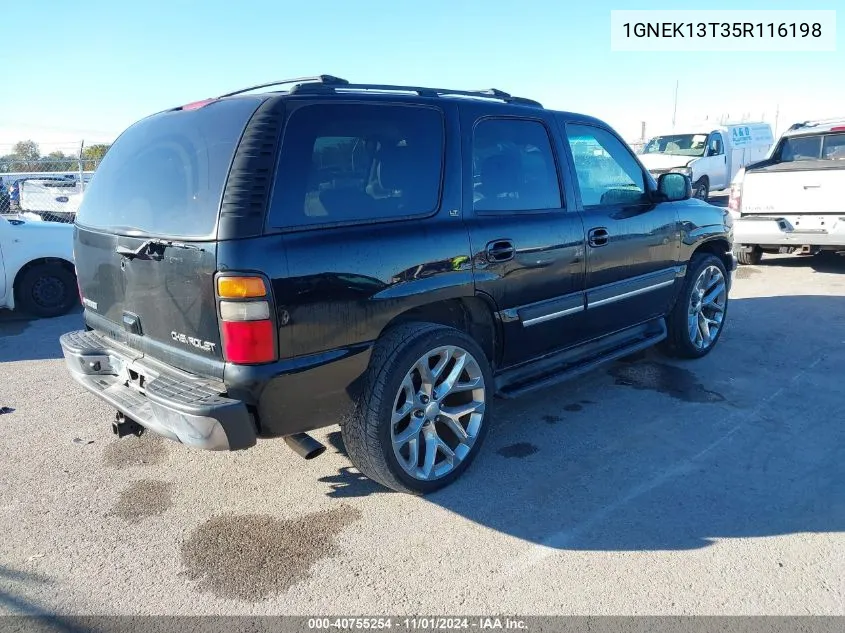 2005 Chevrolet Tahoe Lt VIN: 1GNEK13T35R116198 Lot: 40755254