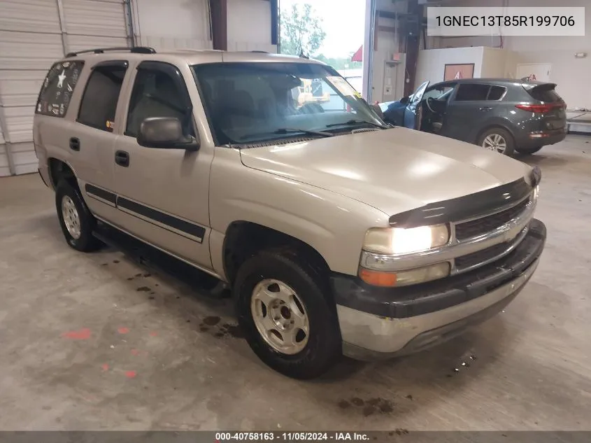 2005 Chevrolet Tahoe Ls VIN: 1GNEC13T85R199706 Lot: 40758163