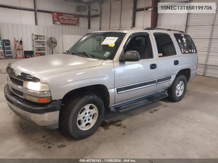 2005 Chevrolet Tahoe Ls VIN: 1GNEC13T85R199706 Lot: 40758163