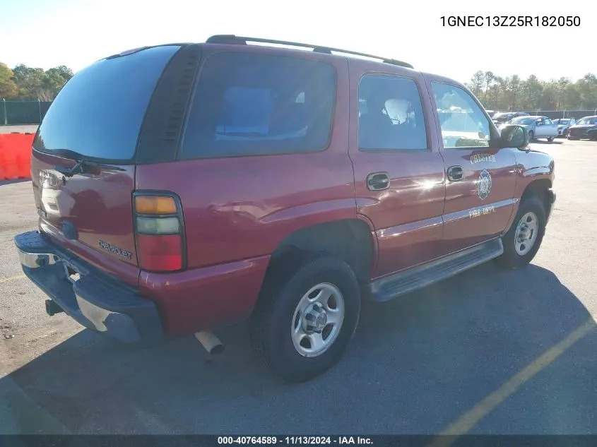 2005 Chevrolet Tahoe Ls VIN: 1GNEC13Z25R182050 Lot: 40764589