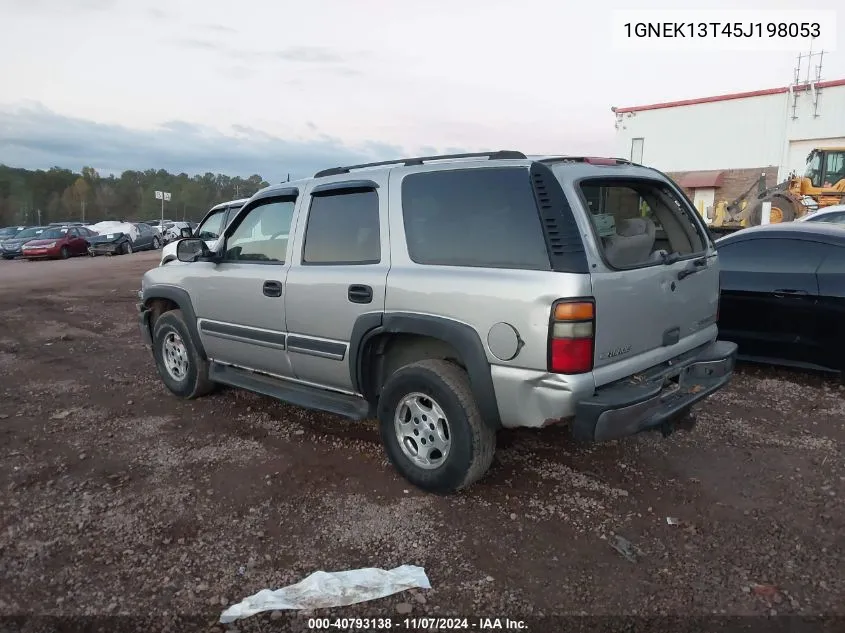 2005 Chevrolet Tahoe Ls VIN: 1GNEK13T45J198053 Lot: 40793138