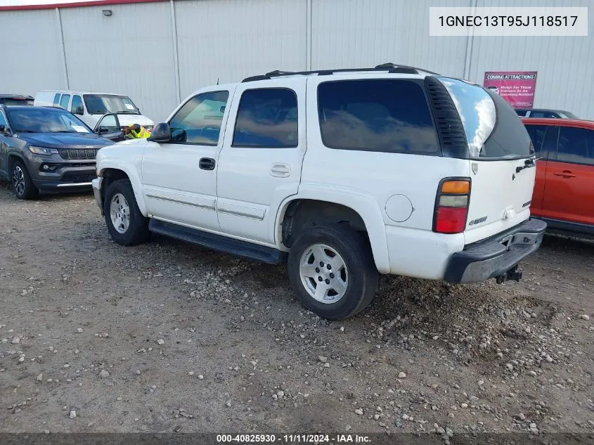 2005 Chevrolet Tahoe Lt VIN: 1GNEC13T95J118517 Lot: 40825930