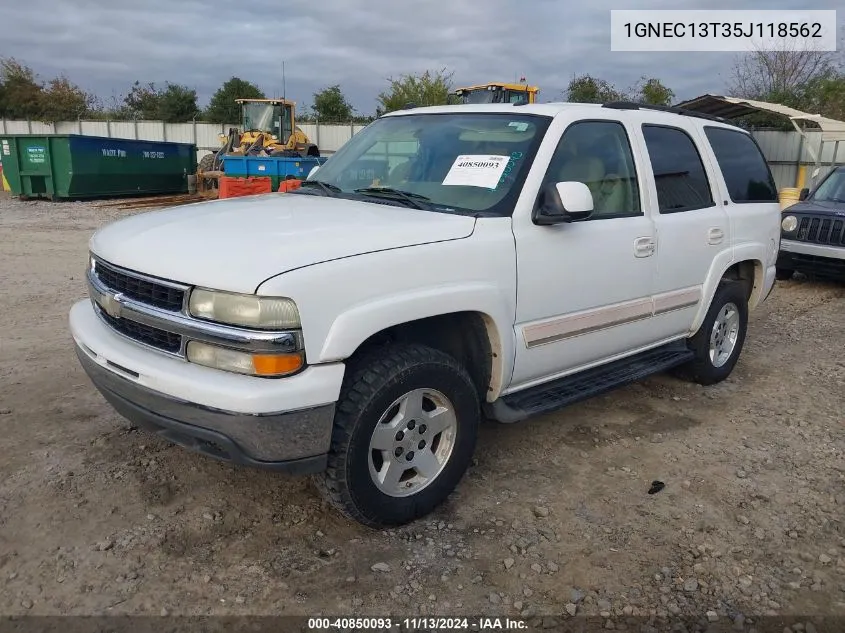 2005 Chevrolet Tahoe Lt VIN: 1GNEC13T35J118562 Lot: 40850093