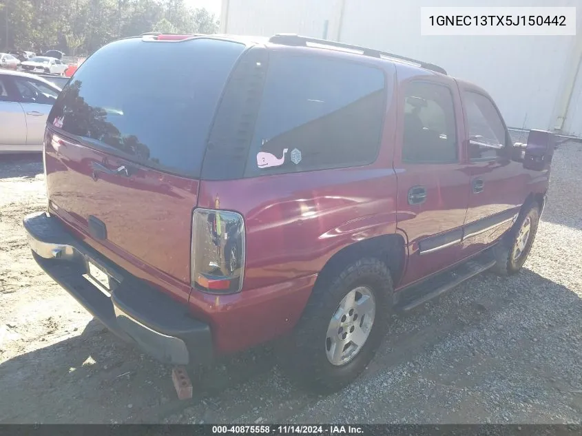 2005 Chevrolet Tahoe Ls VIN: 1GNEC13TX5J150442 Lot: 40875558