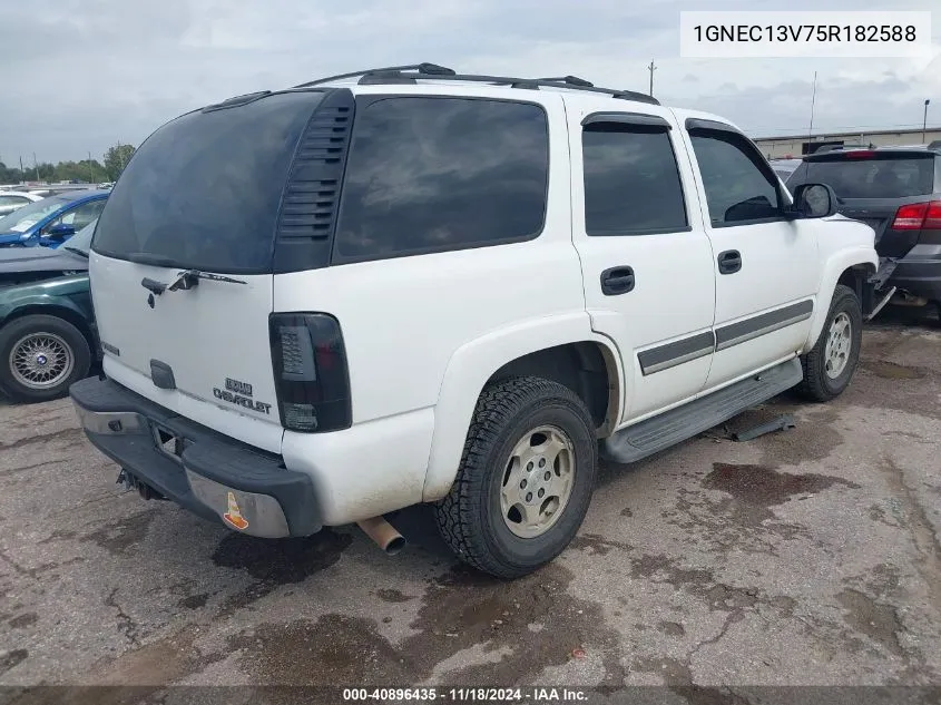 2005 Chevrolet Tahoe Ls VIN: 1GNEC13V75R182588 Lot: 40896435