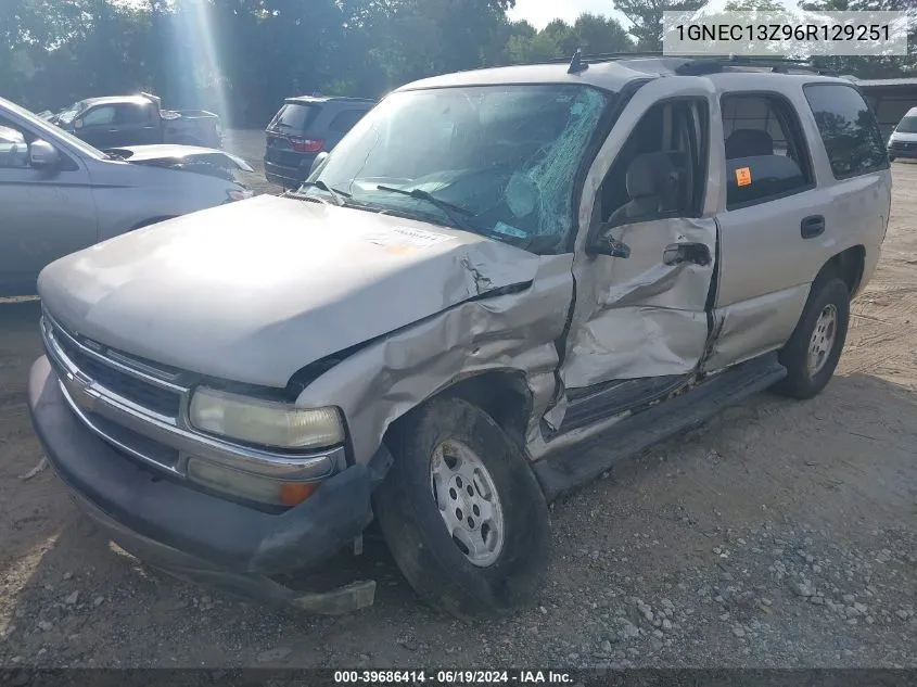 2006 Chevrolet Tahoe Ls VIN: 1GNEC13Z96R129251 Lot: 39686414