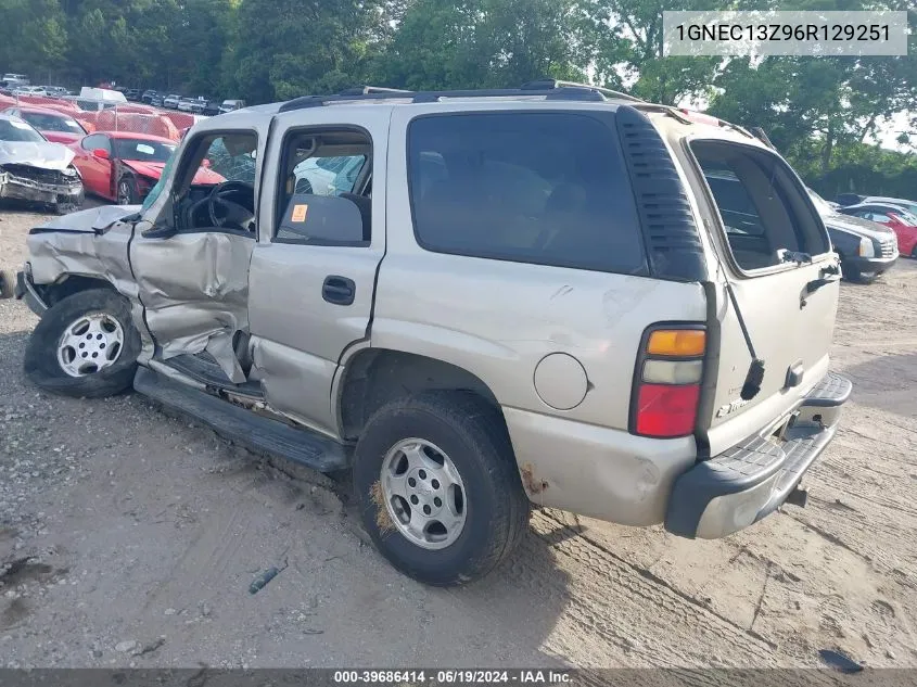 2006 Chevrolet Tahoe Ls VIN: 1GNEC13Z96R129251 Lot: 39686414