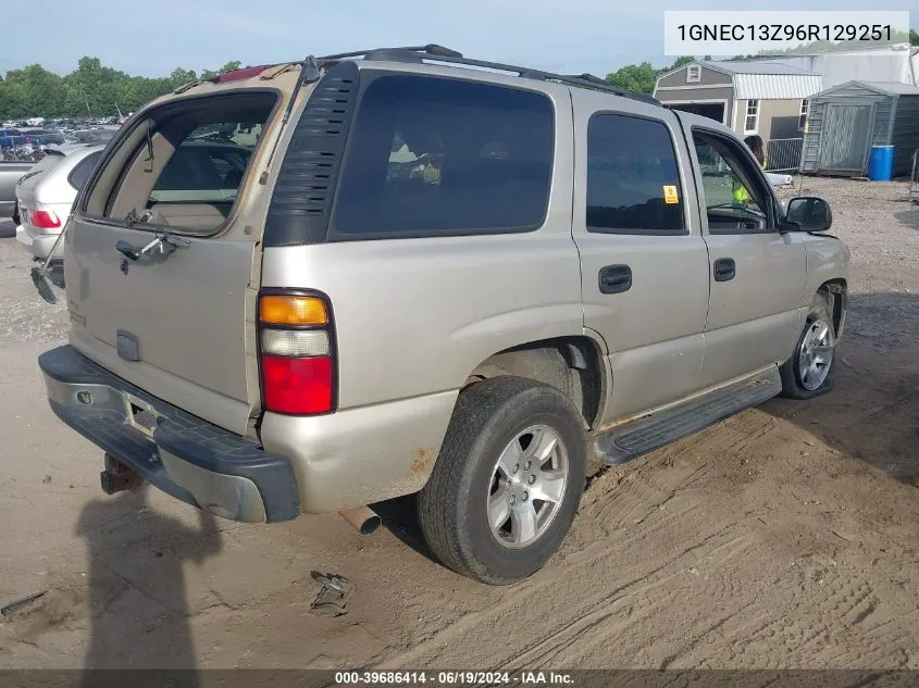 1GNEC13Z96R129251 2006 Chevrolet Tahoe Ls