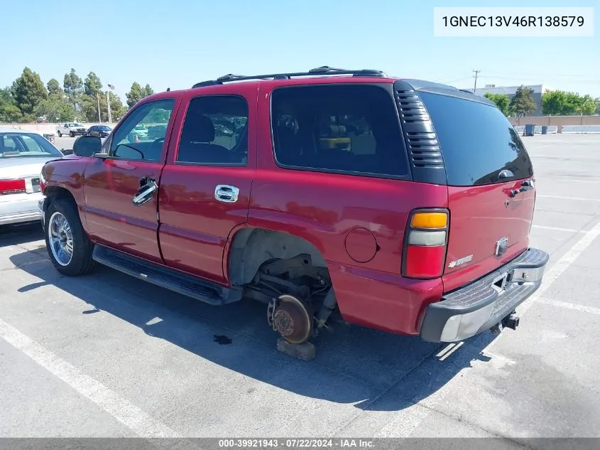 2006 Chevrolet Tahoe Ls VIN: 1GNEC13V46R138579 Lot: 39921943