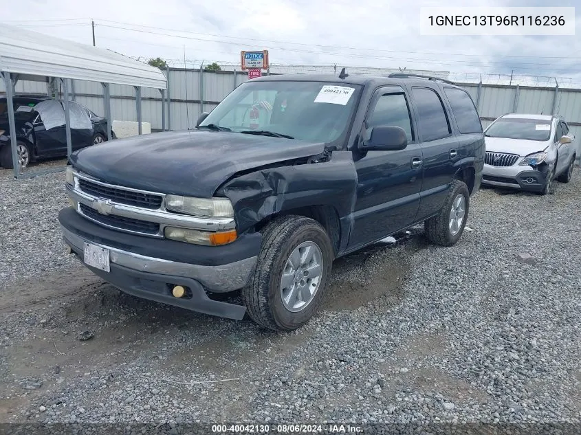 2006 Chevrolet Tahoe Ls VIN: 1GNEC13T96R116236 Lot: 40042130