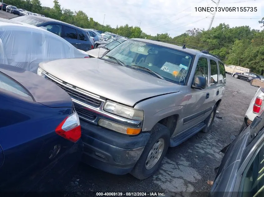 2006 Chevrolet Tahoe Ls VIN: 1GNEC13V06R155735 Lot: 40069139