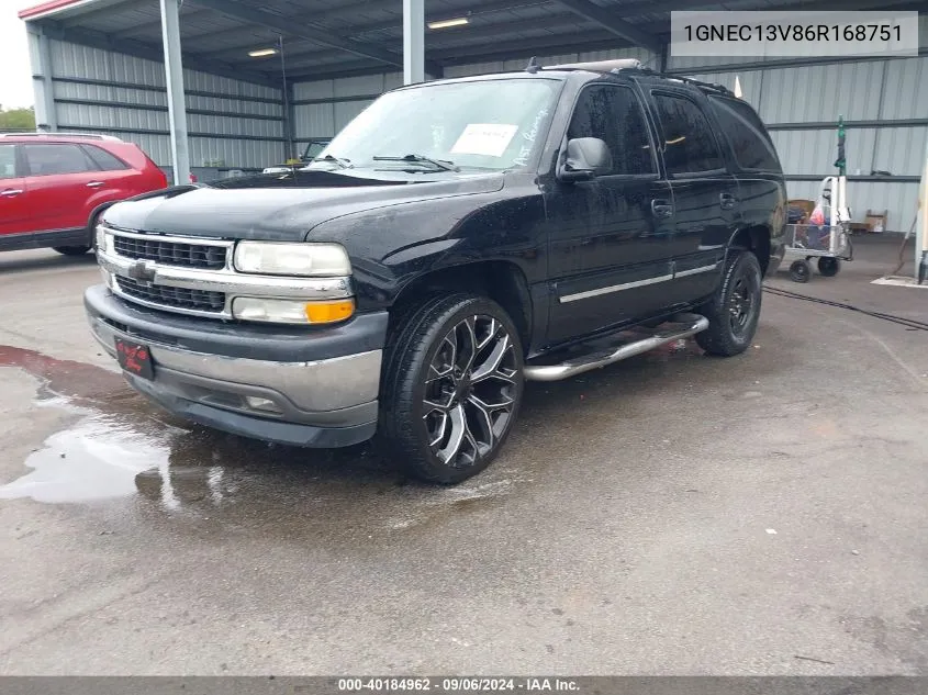 2006 Chevrolet Tahoe Ls VIN: 1GNEC13V86R168751 Lot: 40184962