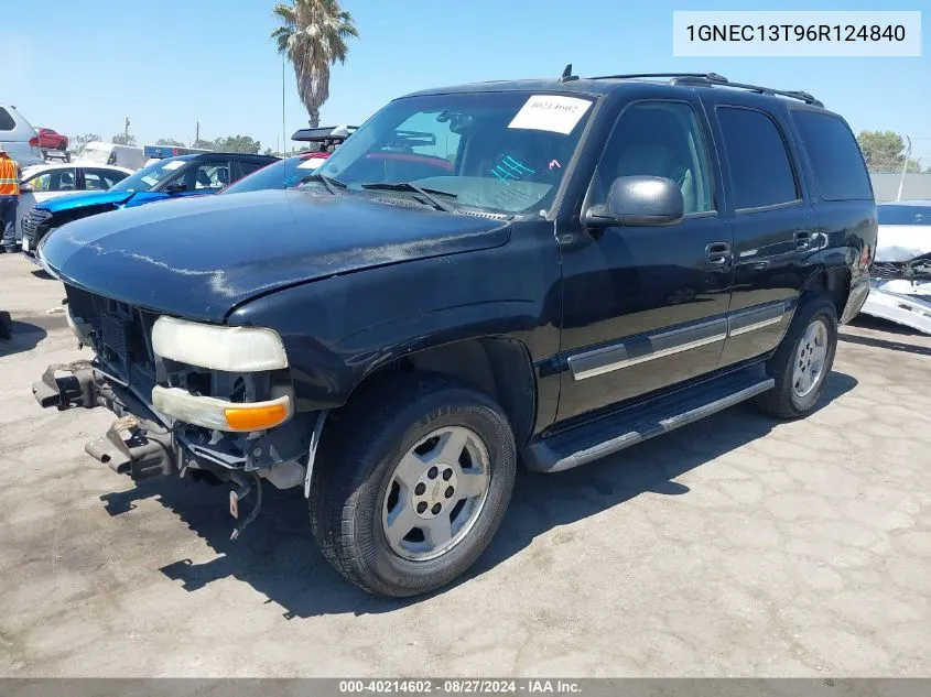 2006 Chevrolet Tahoe Lt VIN: 1GNEC13T96R124840 Lot: 40214602