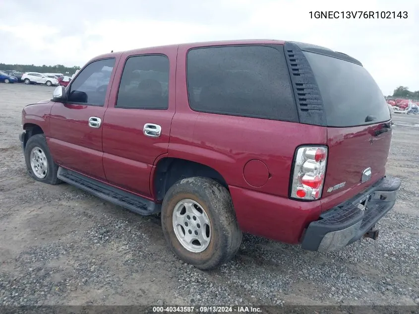 1GNEC13V76R102143 2006 Chevrolet Tahoe Ls