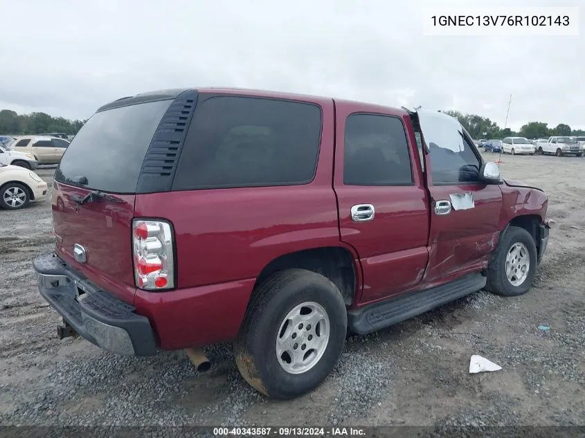 1GNEC13V76R102143 2006 Chevrolet Tahoe Ls